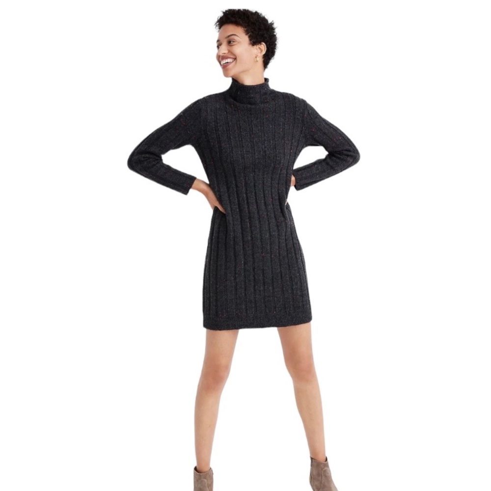 Madewell Donegal Rolled Mockneck Sweater Dress